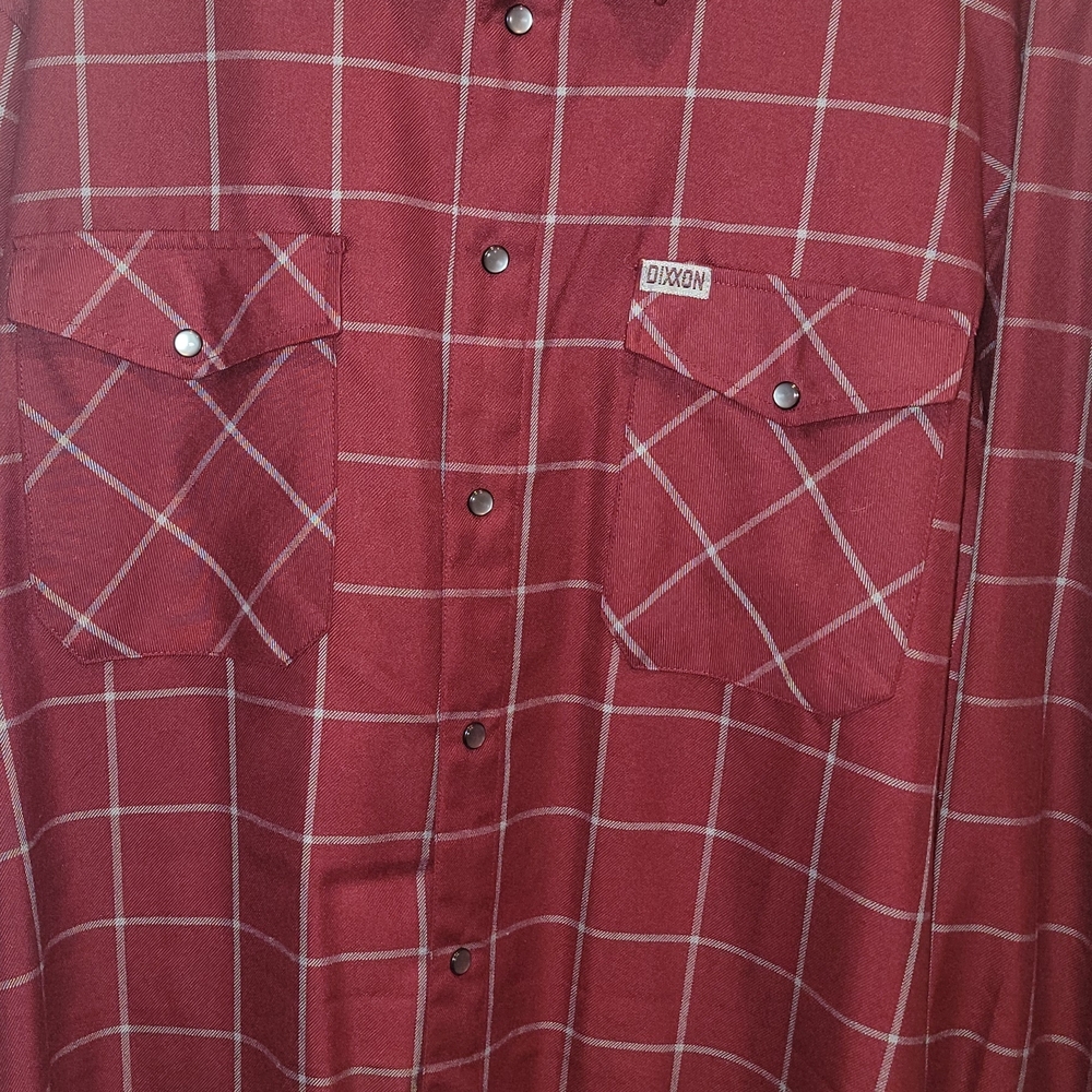 DIXXON Men's Burgundy Checkered Shirt